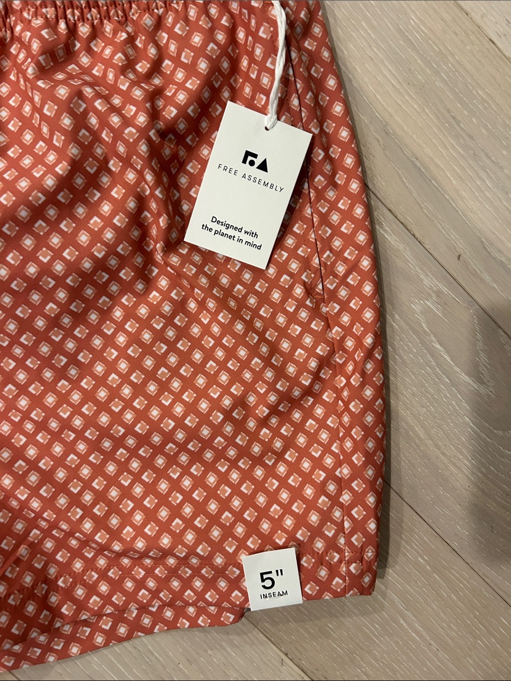Rails Men’s Red Patterned Swim Trunks - Picture 2 of 6